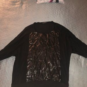 Sequin black top